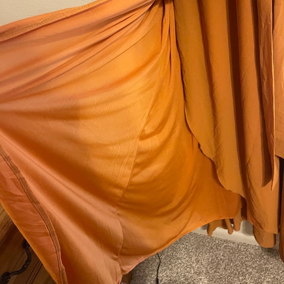 BalticBorn Rust Ruffle Wrap v-neck Maxi Dress terracotta orange flowy - Picture 8 of 13